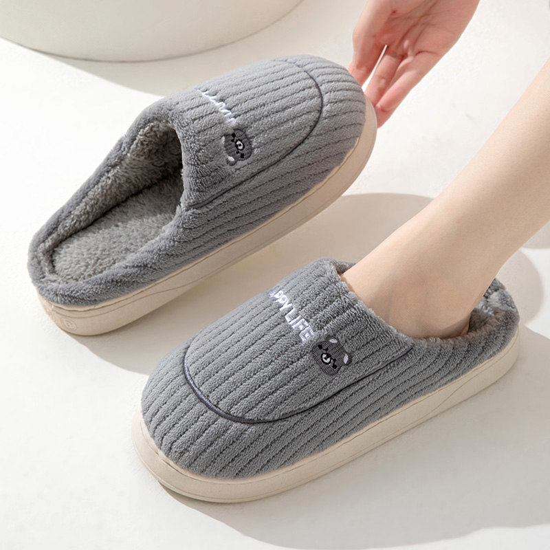 Cotton slippers for women, winter new style, indoor living, warm home, woolen slippers for men, autumn and winter
