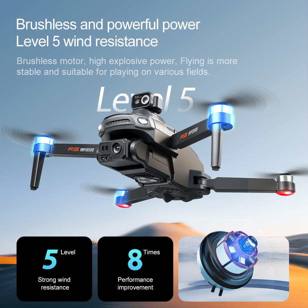 RG800 MAX Drone 8K Professional HD Camera with Large Screen 5G WIFI FPV Dron Brushless Obstacle Avoidance Folding RC Quadcopter