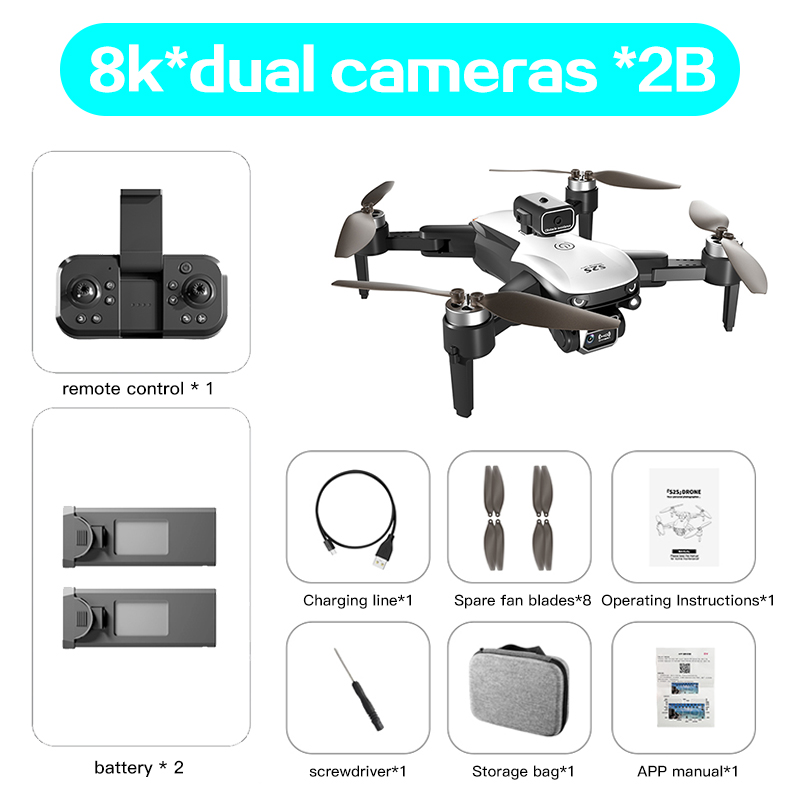 Xiaomi Mijia S2S Drone 8K HD Dual Camera Brushless Motor Obstacle Avoidance Aerial Photography RC Helicopter Foldable Quadcopter