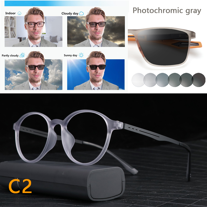 Ultralight Titanium Retro Round Anti Blue Light Photochromic Reading Glasses For Men Computer Presbyopic Eyeglasses Women