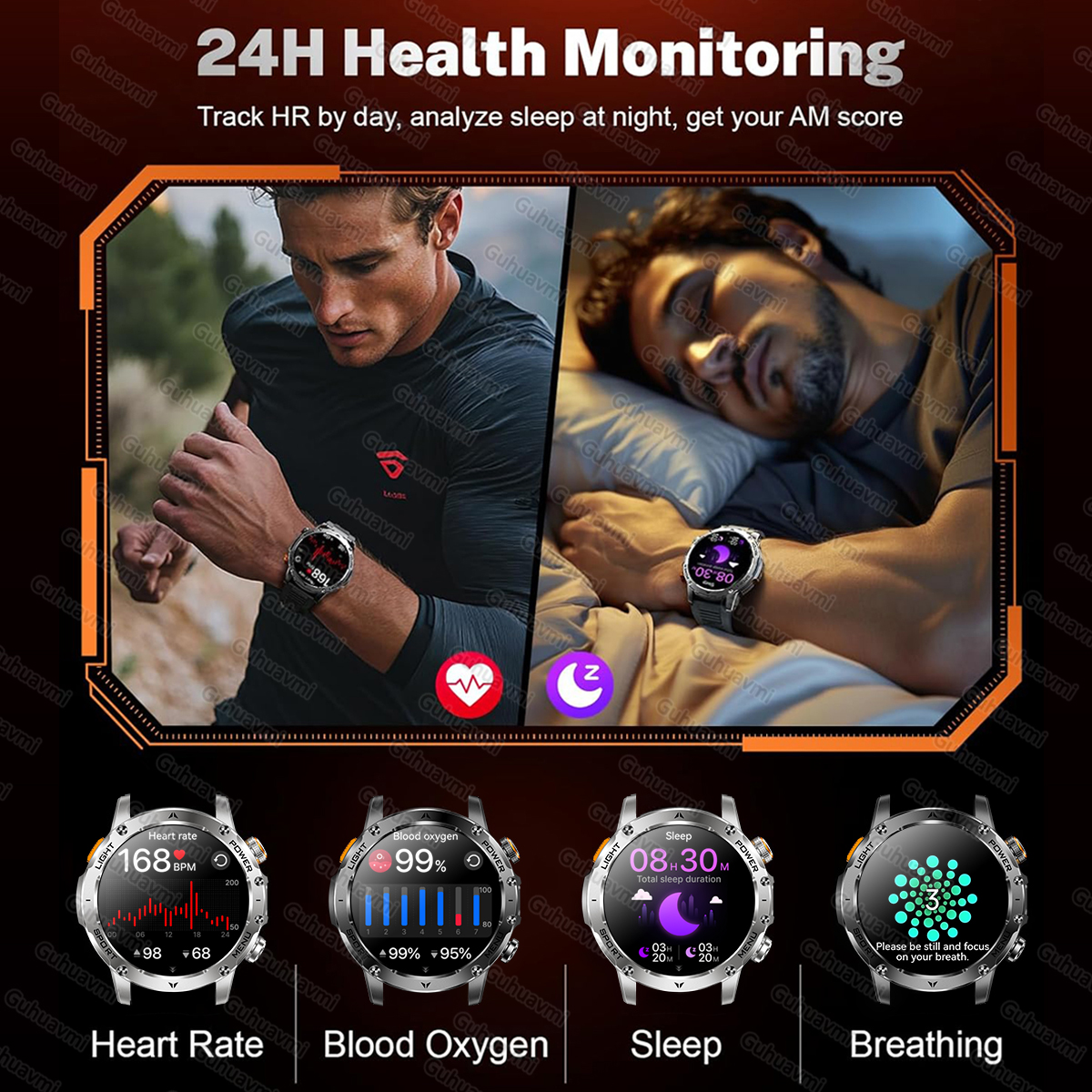 2025 New T-Rex 3 Military Grade 1000mAh Battery Smart Watch 5ATM Waterproof HD AMOLED LED Flashlight Call Men Sports Smartwatch