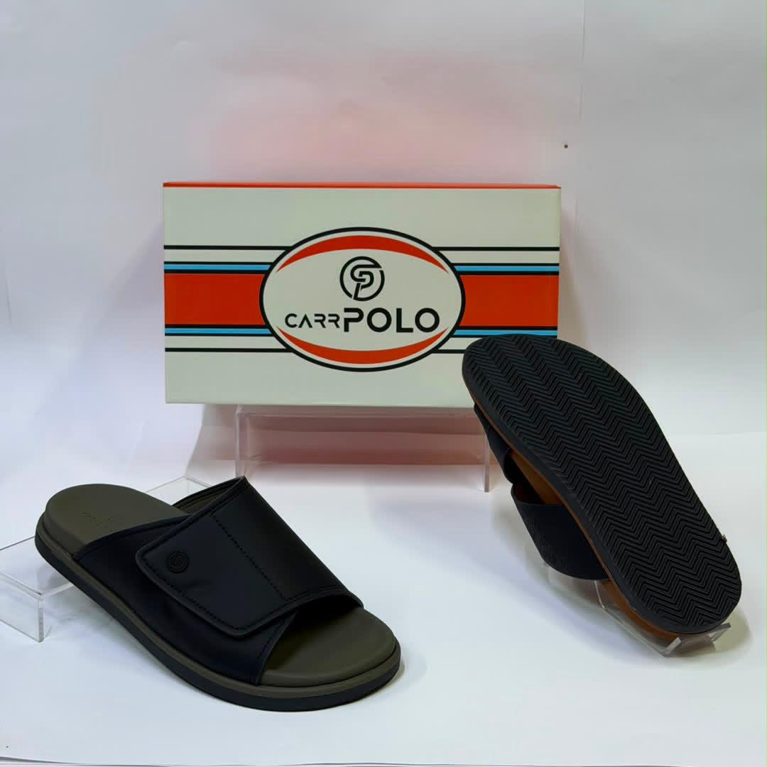CarrPolo White & Brown Cross-Strap Sandals
