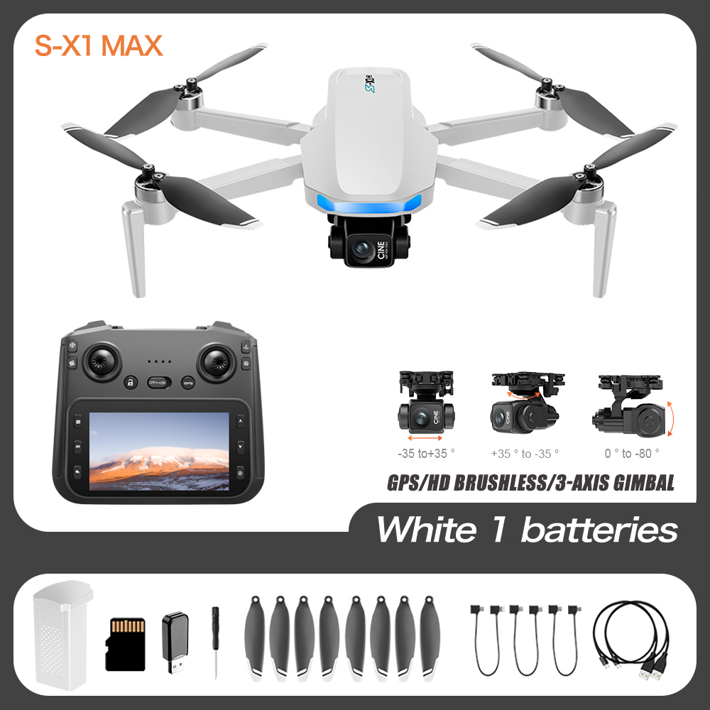 2025 New S-X1 Drone GPS 8K Professional HD 360° Dual Cameras 3-axis gimbal 5G WIFI Brushless Motors Foldable RC Quadcopter Toys