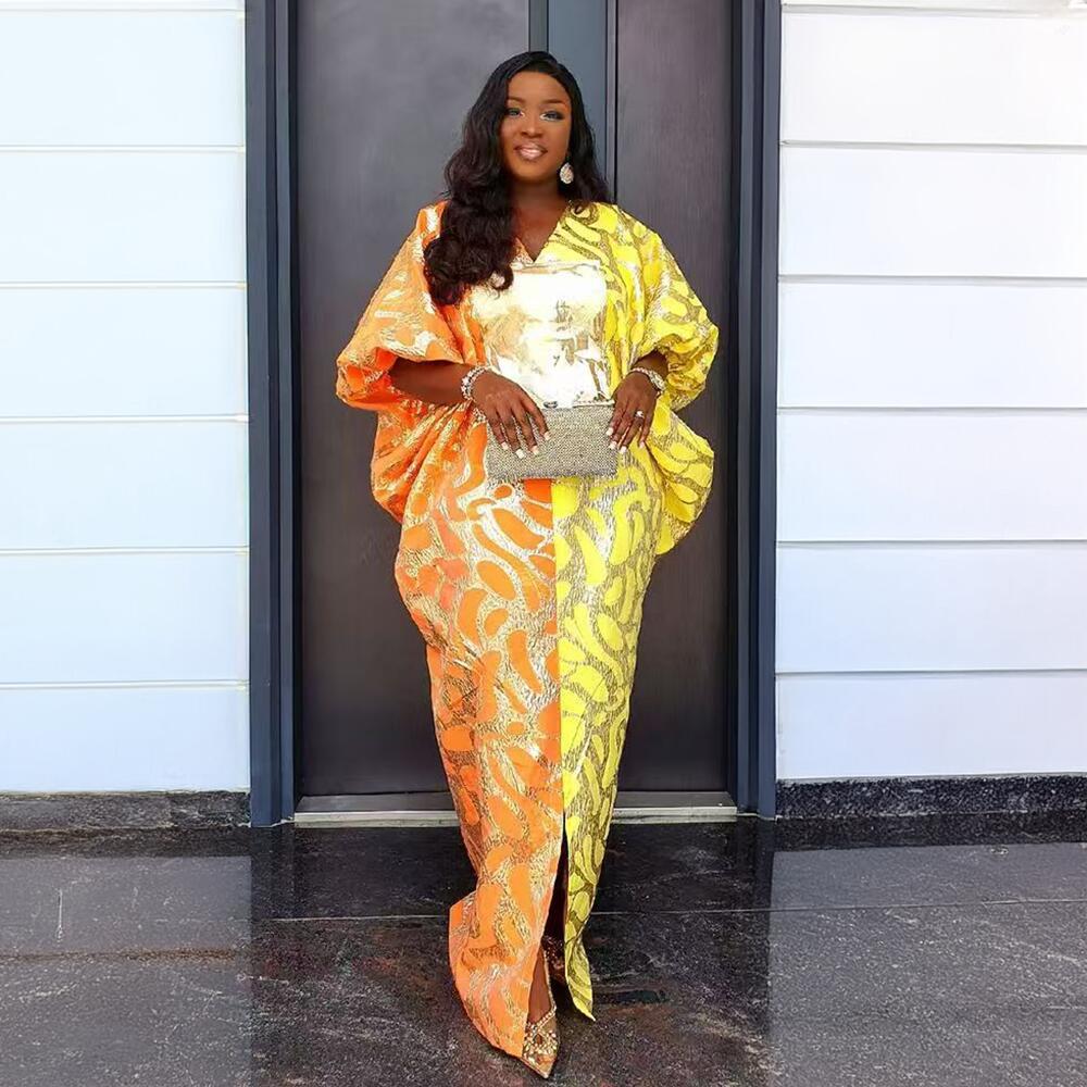 Brand New african dresses for woman Plus Size turkey dresses for women luxury Jacquard fabric church clothes for woman