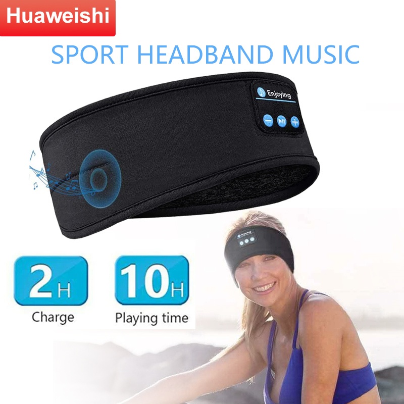 NEW huawweishi Bluetooth Earphones Sports Sleeping Headband Elastic Wireless Headphones Music Eye Mask Wireless Headset Headband