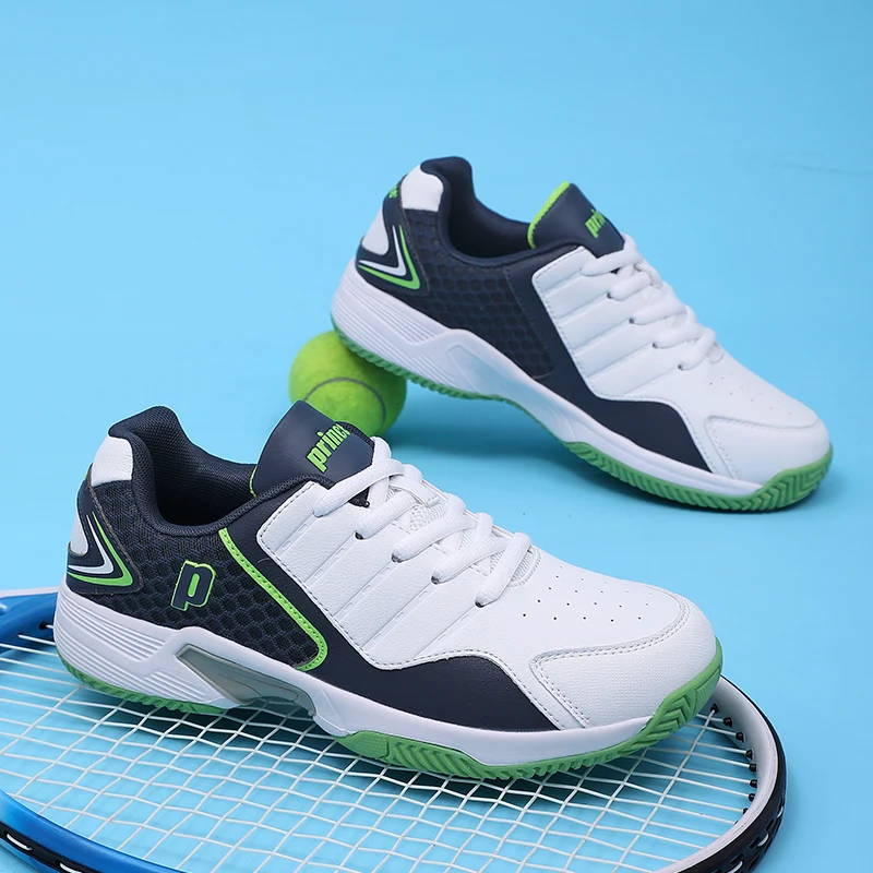 Professional Leather Men Badminton Shoes Couple Anti-Slip Training Sneaker Lightweight Women Tennis Shoes Volleyball Sport Shoes