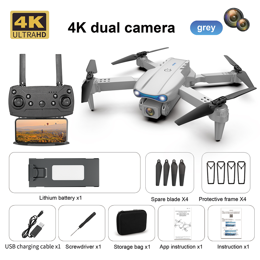 Professional Drone E99/K3 4K wide-angle HD camera WiFi FPV height Hold Foldable RC Quadrotor helicopter Camera-free Dron Toys