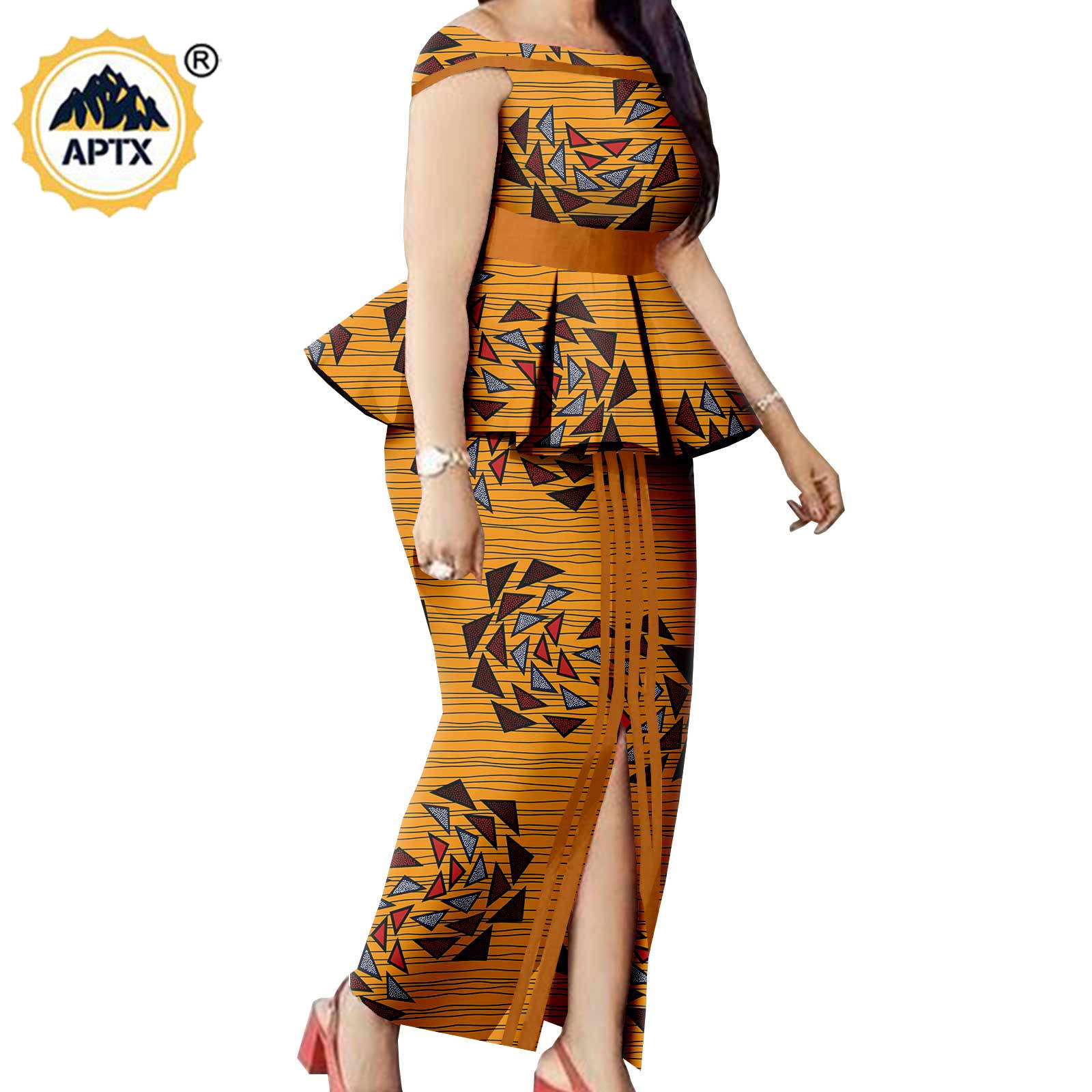 Matching Couple Outfits Men Shirts and Pants Sets Dashiki African Dresses for Women Top and Split Skirts for Wedding Y23C006