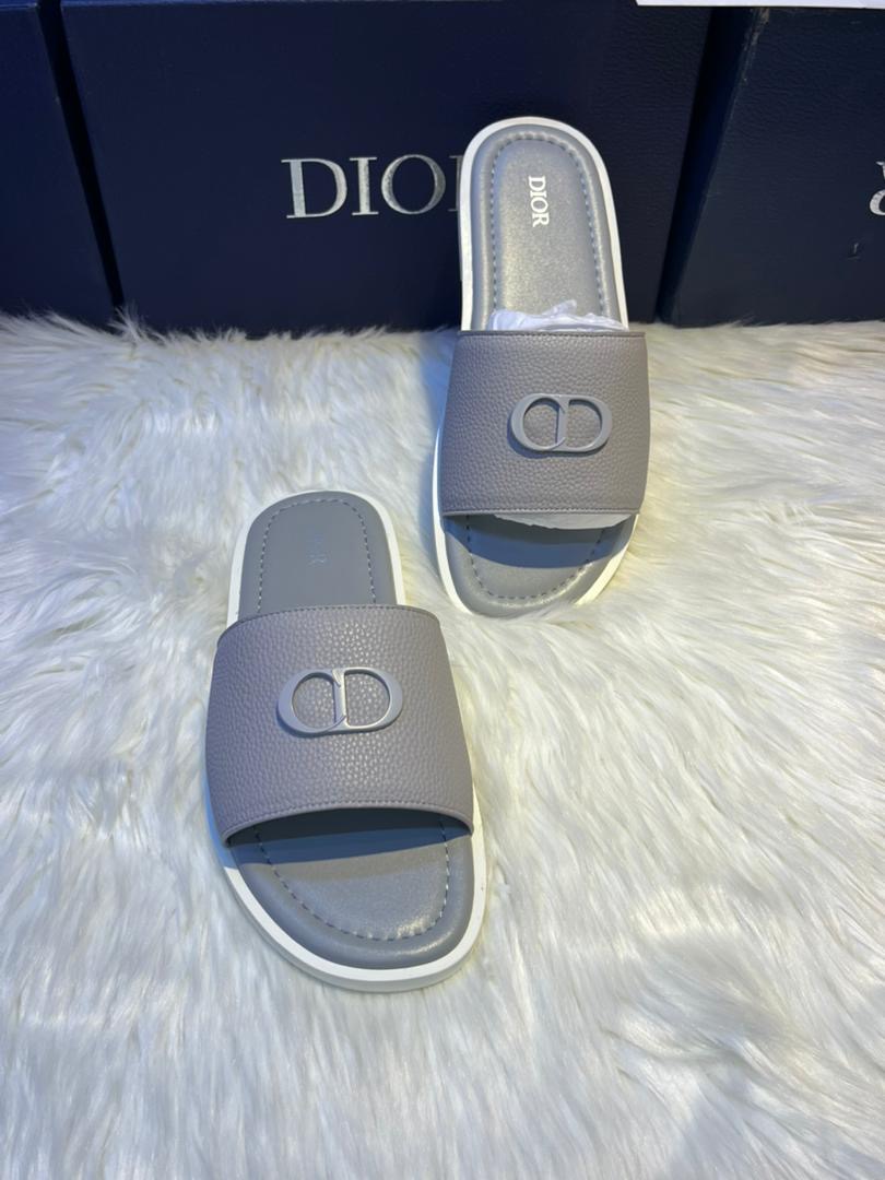 Dior Black Leather Slide Sandals