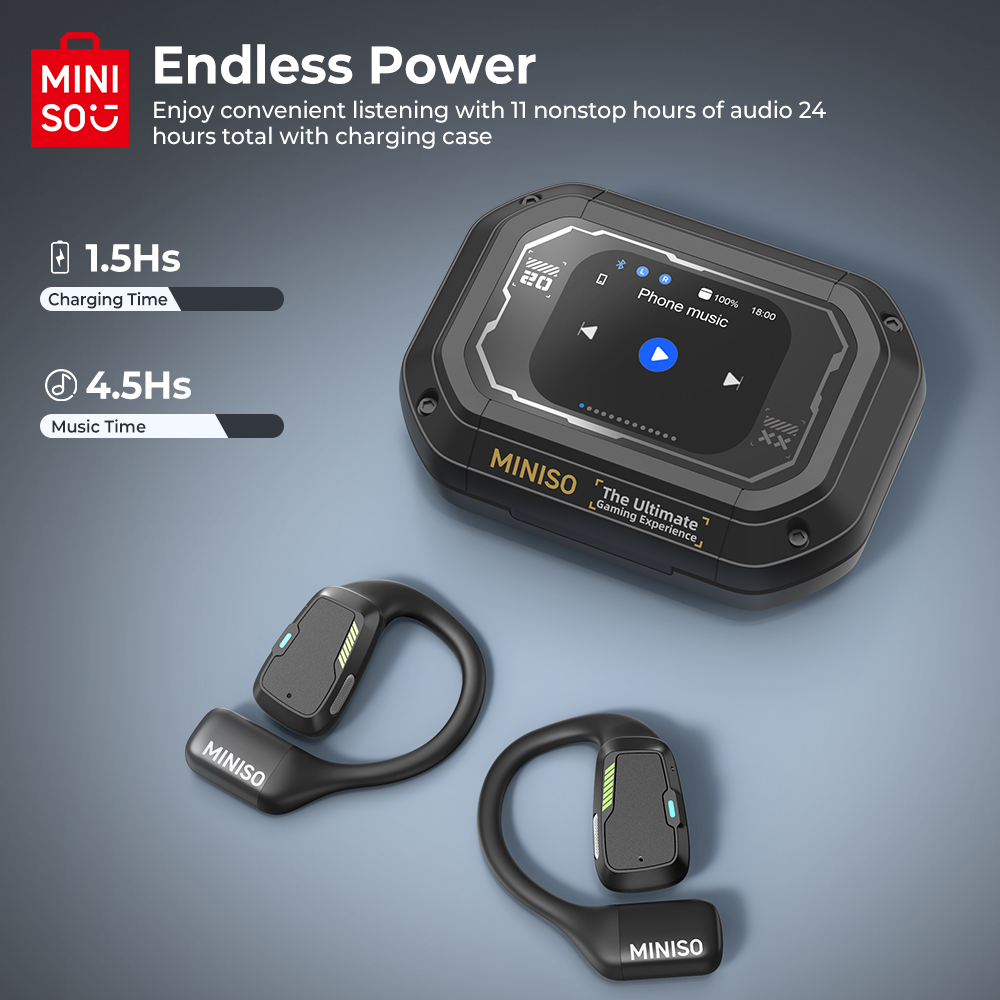 MINISO M98 True Wireless Open Ear Earbuds Bluetooth 5.4ears,13mm Dynamic Driver OWS ears heads Gaming Headset Super Long Endur