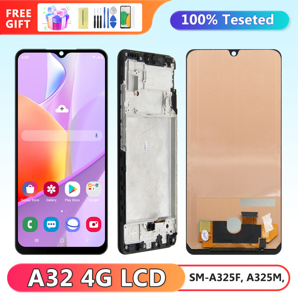 TFT Display Screen for Samsung Galaxy A32 Lcd Display Digital Touch Screen with Frame Replacement for Samsung A32 4G A325 A325F
