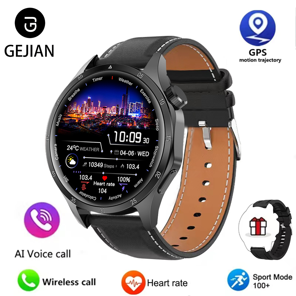 2025 New Men GPS Smart Watch 360 * 360 AMOLED Screen Bluetooth Call NFC Heart Rate Monitoring IP68 Waterproof SmartWatch for Men