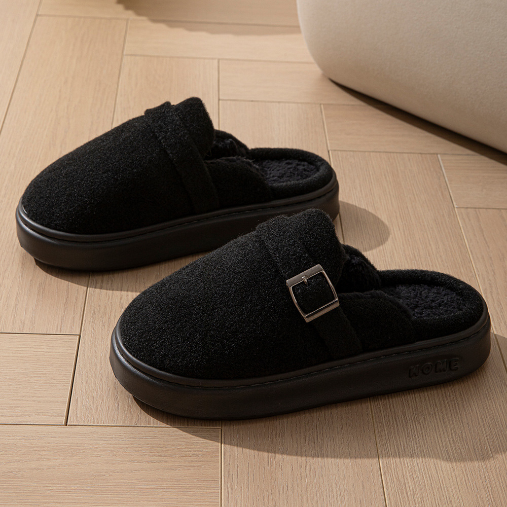 Winter Slippers Women Indoor Warmth Outdoor Anti Slip Thick Sole Comfortable Couples Bedroom Exquisite Breathable Home Shoes