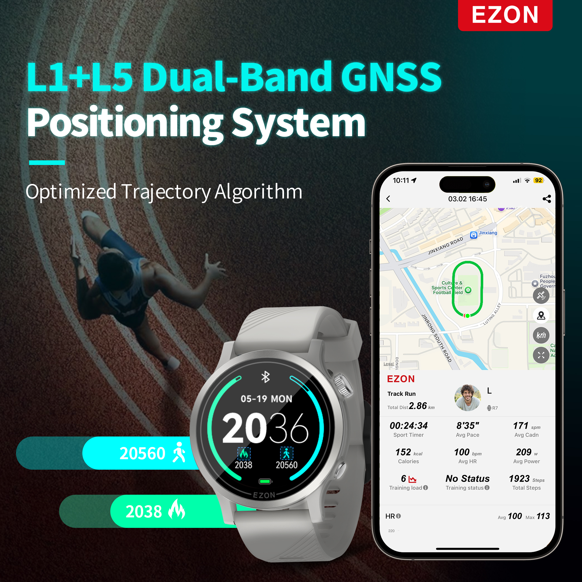 EZON R7 GPS Sports Watch: For multi-sport athletes in running,swimming,cycling,triathlon,marathon for Women