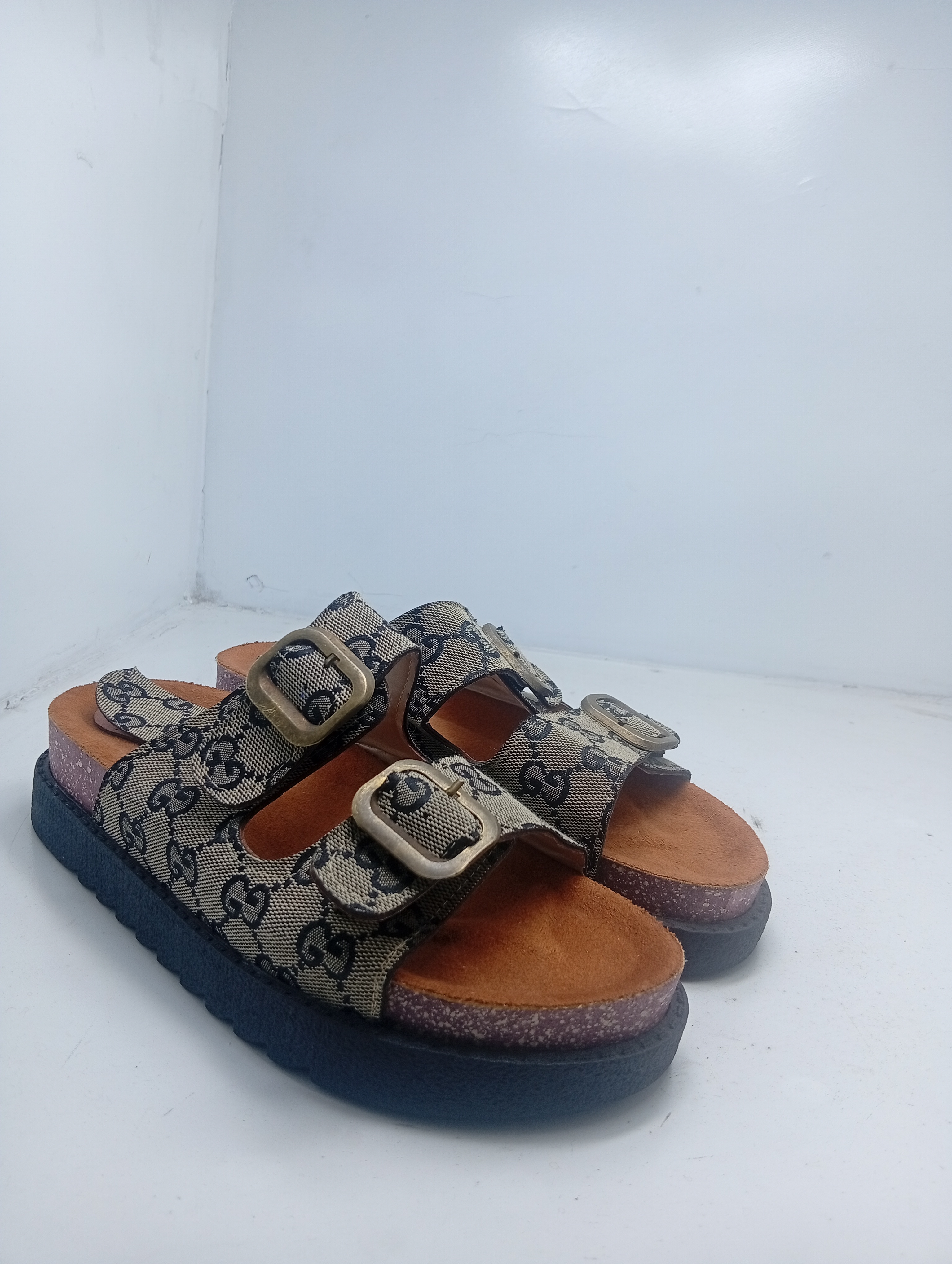 Gucci-Style Monogram Platform Sandals for Women