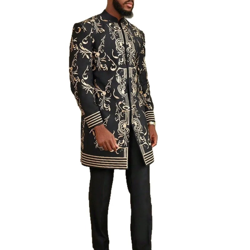 Dashiki African Clothes for Men Autumn Fashion African Men Long Sleeve Printing Top Long Pant Matching Sets Africa Clothing