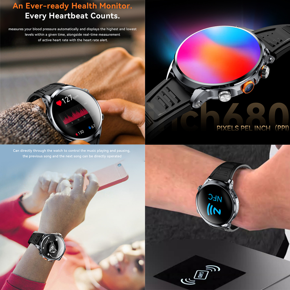 5G/4G Full Netcom Android Smart Watch With SIM Card Camera Video Call AMOLED GPS WIFI Google Play Maps Smartwatch For Men Women