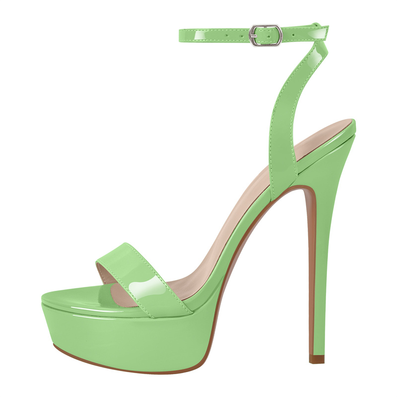 Onlymaker Women Peep Toe Platform Thin High Heel Sandals Sexy Leopard Buckle Strap Pumps Mixed Colors Party Dress Shoes