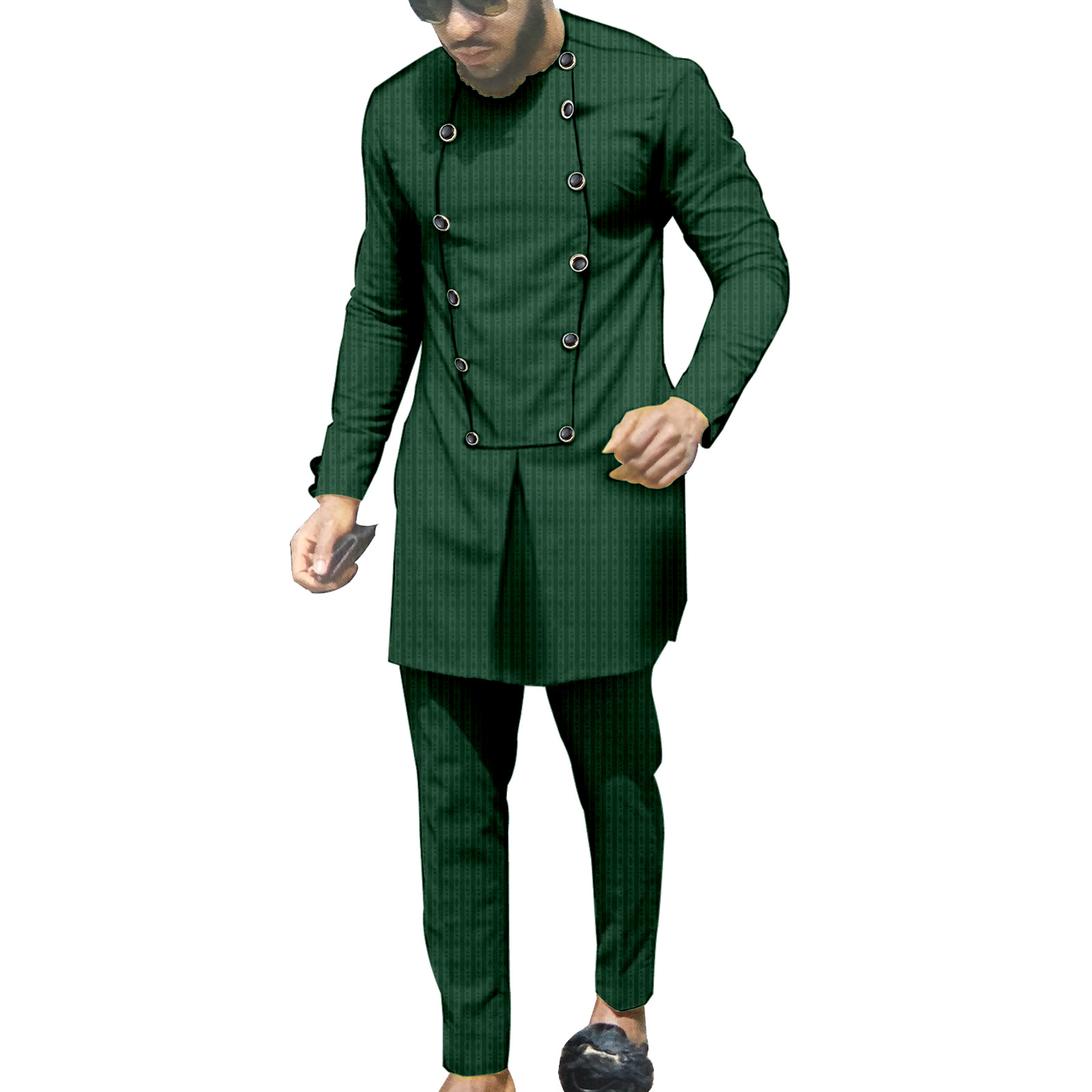 2025 African 2 Piece Set for Men Printed Blazer and Pants Dashiki Outwear Ankara Coats Wax Outfits Pockets Dress Suit S2016024