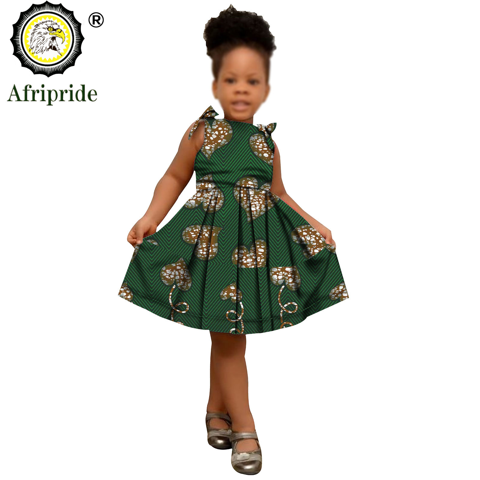 2025 African Children Clothing Kids Dashiki Ankara Print Dresses Sleeveless Lovely Mini Dress for Girl AFRIPRIDE S1940005