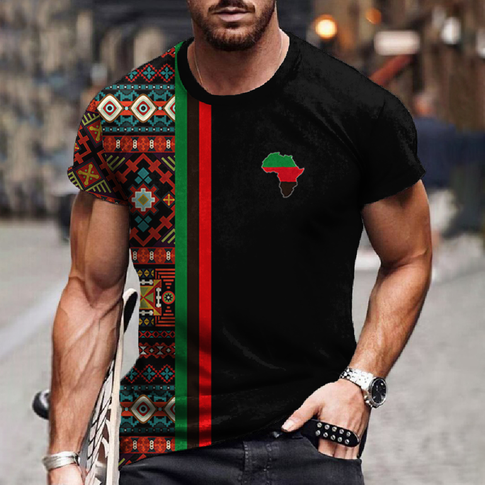 New T Shirt Man Ethnic Tribal Dashiki T-Shirts African Patterns 3D Print Men Short Sleeve 0 Neck Harajuku Y2k Tees Tops Clothing