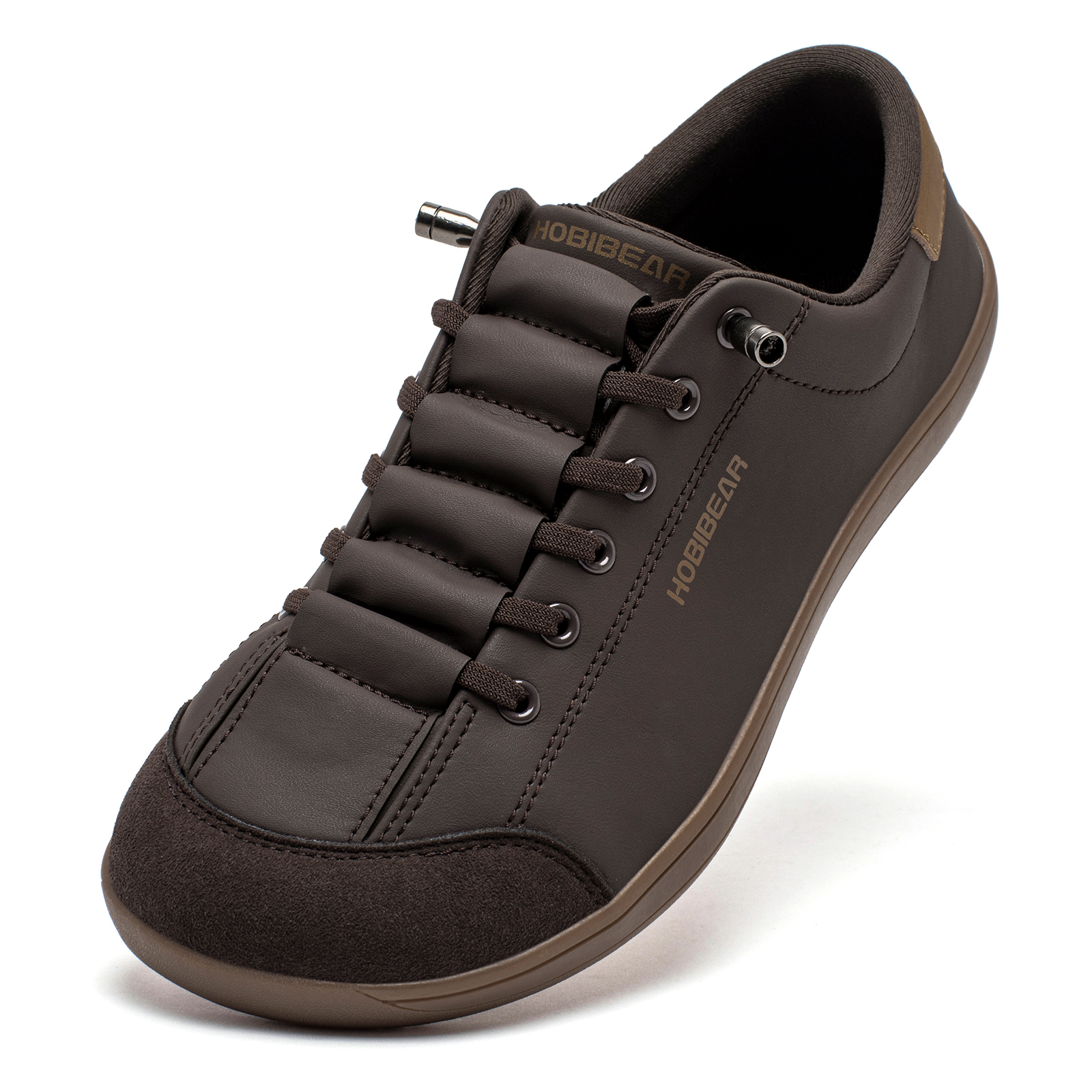 HOBIBEAR Unisex Barefoot Wide Toe Shoes Women Men Artificial Leather Minimalist Sneakers Adjustable Slip On Walking Shoes