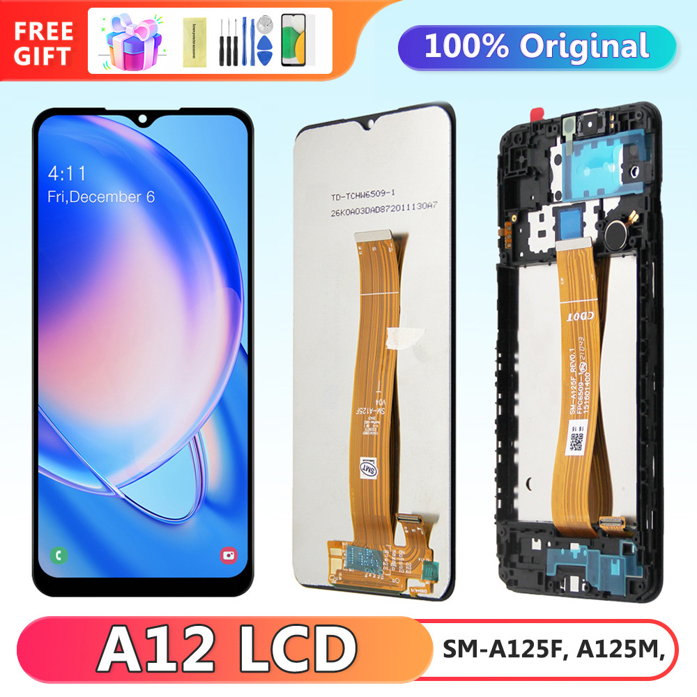 6.5" A12 Screen Replacement, for Samsung Galaxy A12 A125 A125F A125M Lcd Display Digital Screen Digitizer with Frame Replacement
