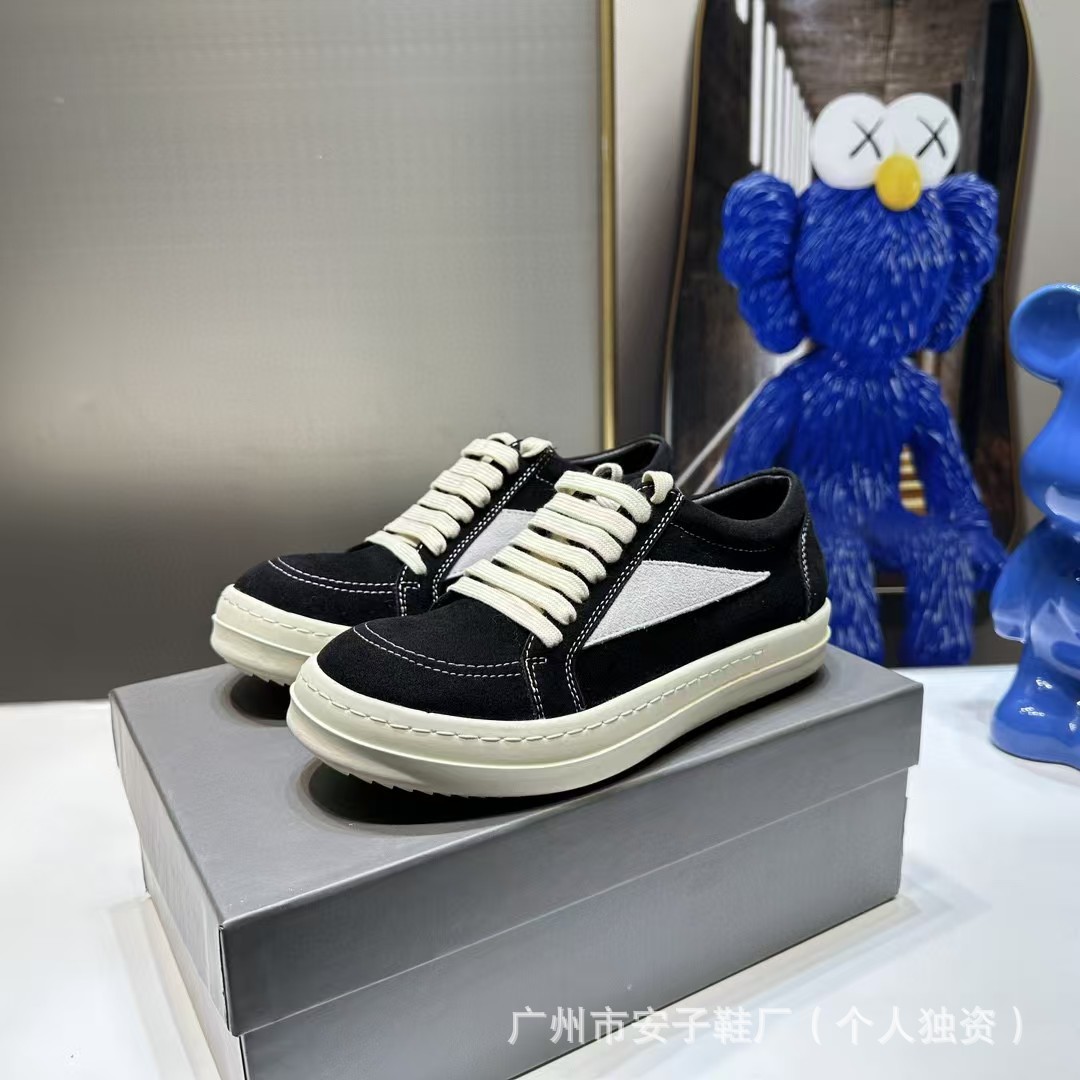 Rric High Quality Female Shoes Casual Sports Trend Thick Sole Couple Canvas Shoes Lace Up Black and White Board Shoes for Women