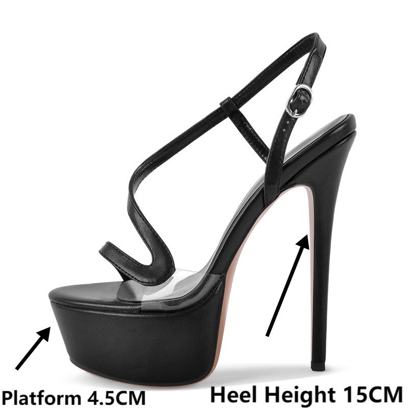 Onlymaker Women Open Toe Platform Sandals Thin High Heel  Party Evening Dress Stiletto Heels Sandals