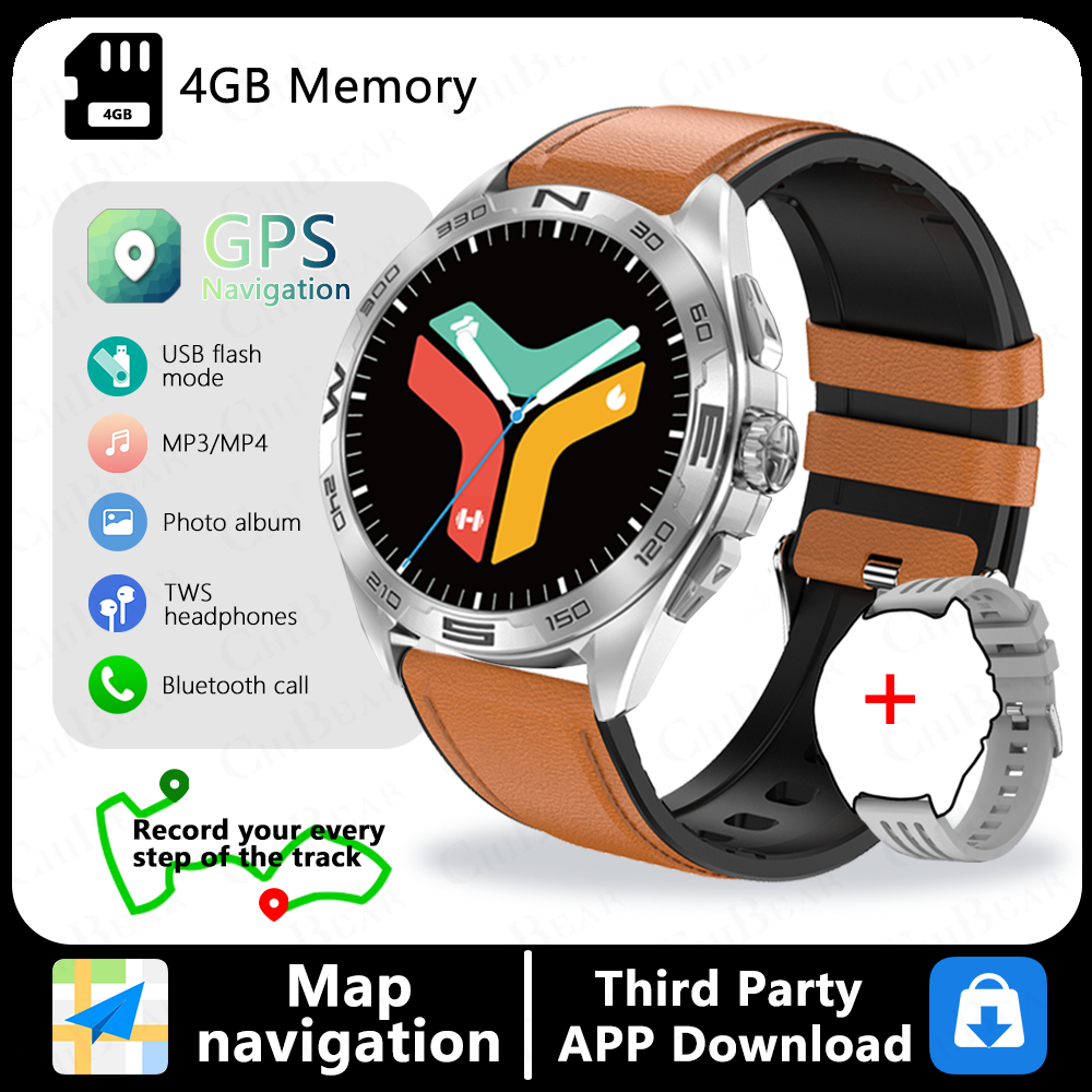 2025 For HUAWEI Smartwatch Men GPS Map Navigation 4G Memory HD Call Recording AMOLED Screen Chatgpt Sports Waterproof SmartWatch