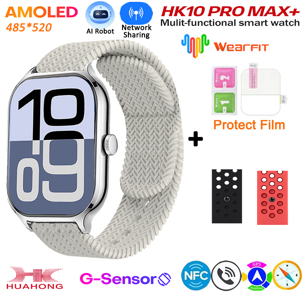 2025 HK10 Pro Max Plus GEN2 SmartWatch Original Series 10 AI ROBOT AMOLED NFC Compass GPS 4GB Local Album Music Network Watch