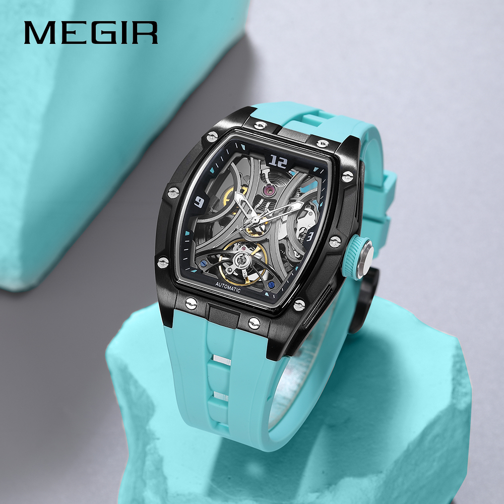 MEGIR New Automatic Watch Men's Luxury Brand Waterproof Business Mechanical Watch Man Silicone Wristwatch Male Clock