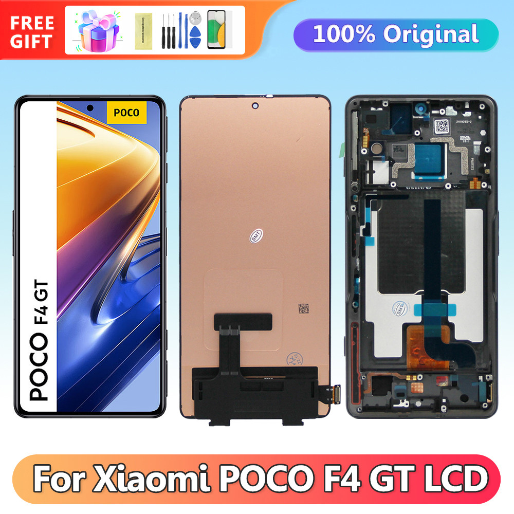 Super Amoled Poco F4 GT Display Screen Replacement, for Xiaomi Poco F4 GT 21121210G Lcd Display Digital Touch Screen with Frame