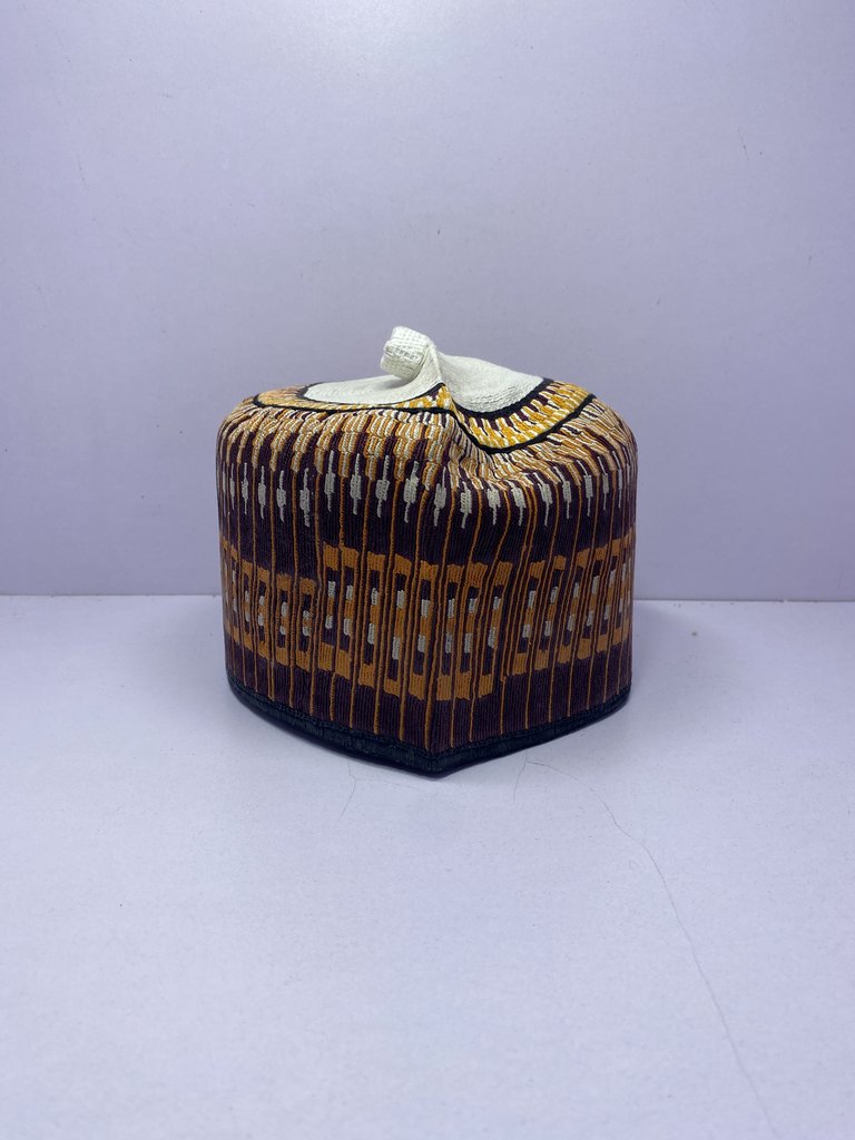 Brown Bama – Hausa/Fulani Cap, Kufi, Handwoven Cap, Zawa