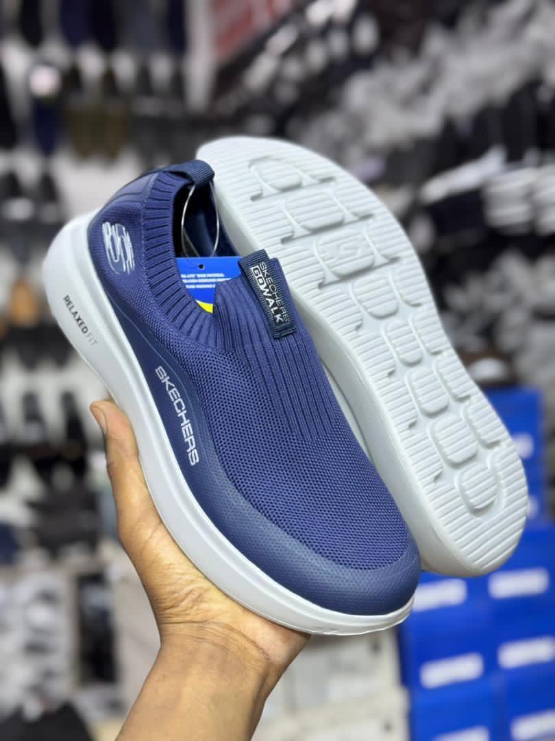 Skechers GOwalk Slip-On Sneakers - Grey & Orange