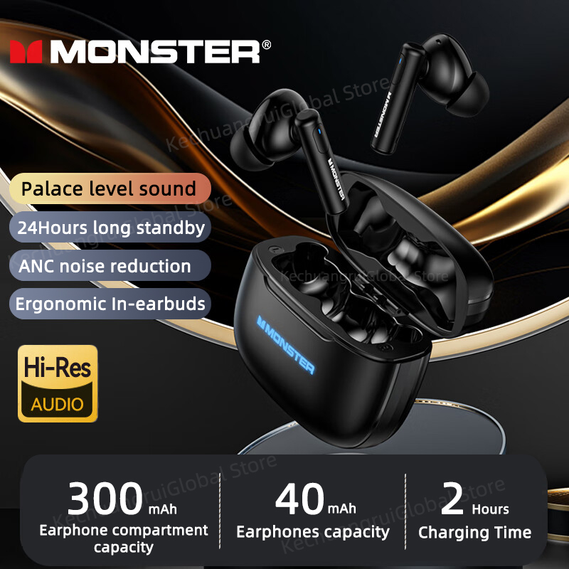 Monster XKT26 Bluetooth 5.4 Earphones TWS Hifi Stereo Wireless Headphones Gamer Headset Noise Reduction Sports Earbuds 2025 New