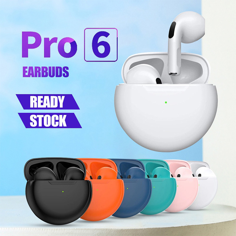 Original Air Pro 6 TWS Wireless Headphones with Mic Fone Bluetooth Earphones Sport Earbuds J6 Headset for iPhone Xiaomi Huawei