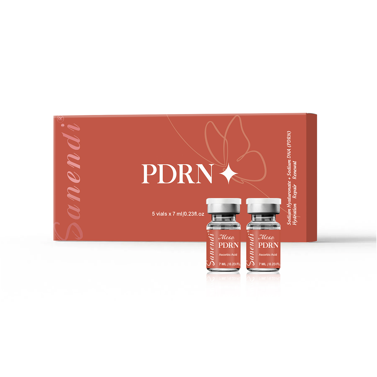 Sanendi PDRN Salmon DNA Serum for Facial Dr.Pen Hydro Glow Vitamin C Skin Booster Brighten Korean Skincare Hydration 7ml*5