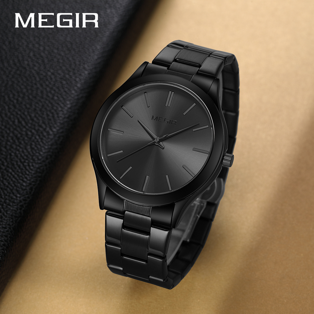 MEGIR Luxury Simple Quartz Men's Watch Business Stainless Steel Bracelet Luminous Watches Man High-Quality Clock reloj hombre