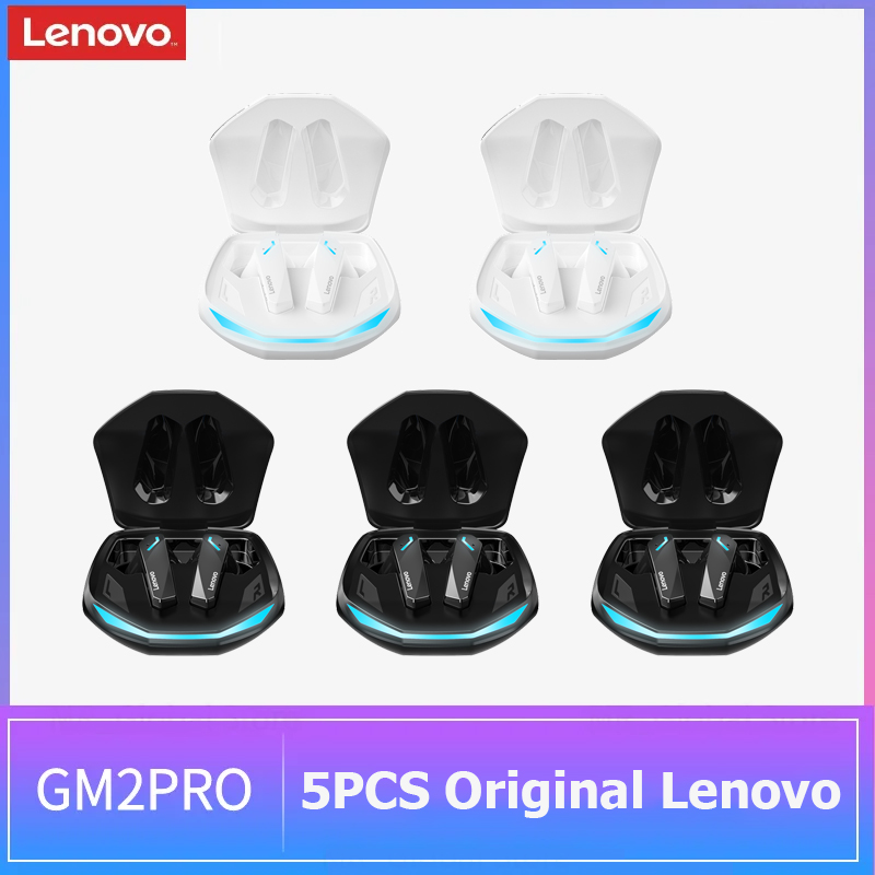 5PCS Original Lenovo GM2 Pro  TWS Wireless Headphones Sliding Cover Gaming Earphone Bluetooth 5.3 Sport Earbuds Music Headsets