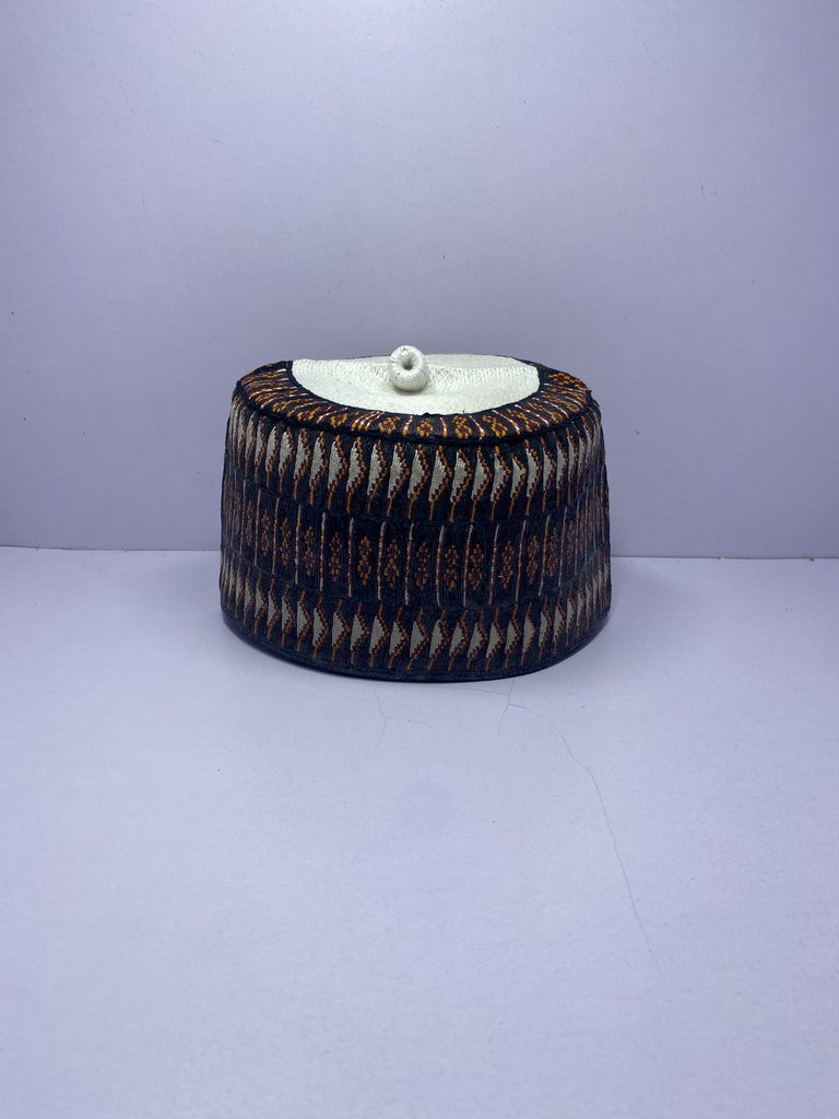Red Rawaram – Hausa/Fulani Cap, Kufi, Handwoven Cap, Zawa