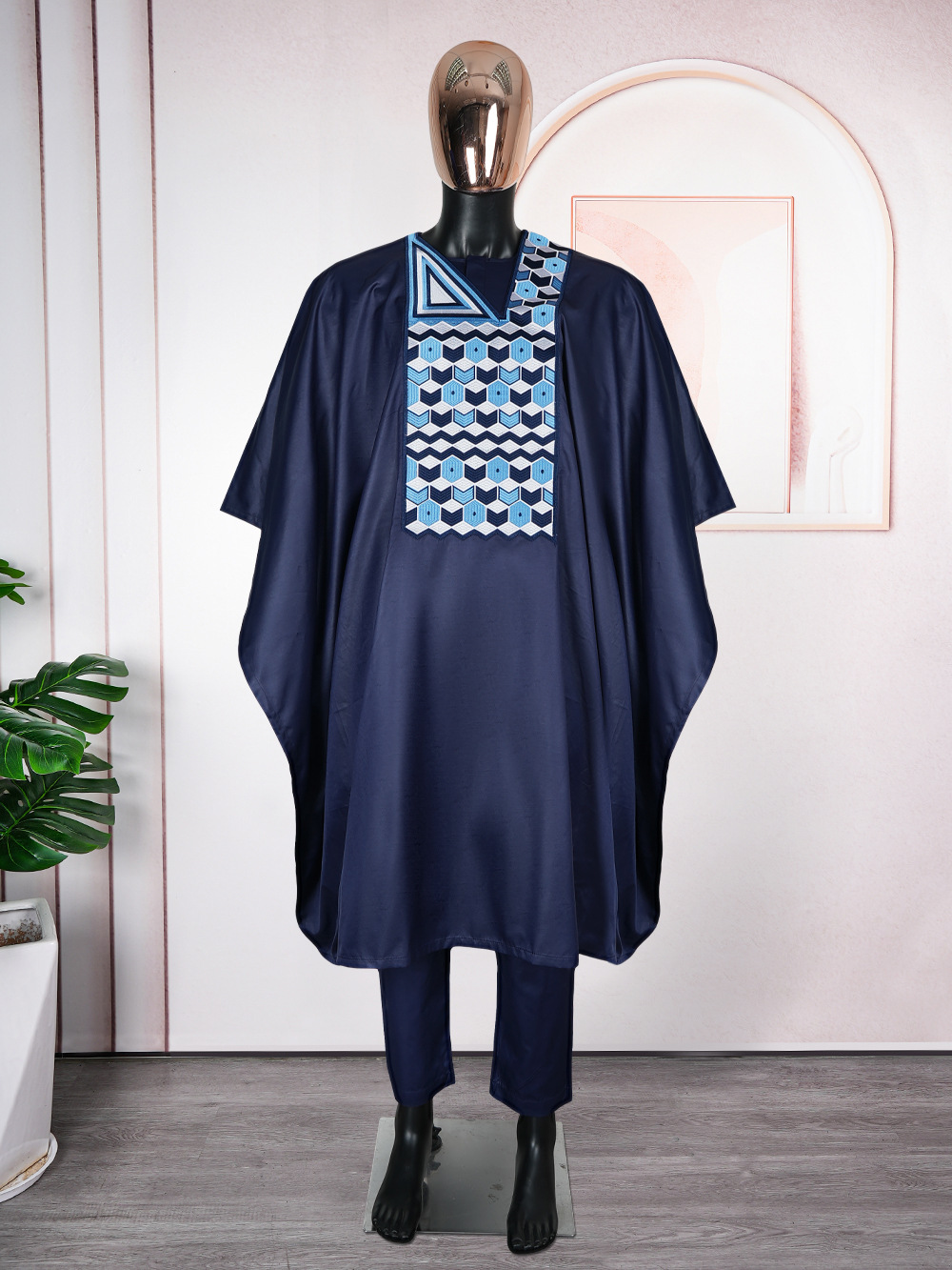 2025 New African Clothes for Men Dashiki Tradition Outfit Robe Embroidery Tops Pants Suits Bazin Muslim Wedding Party Clothing