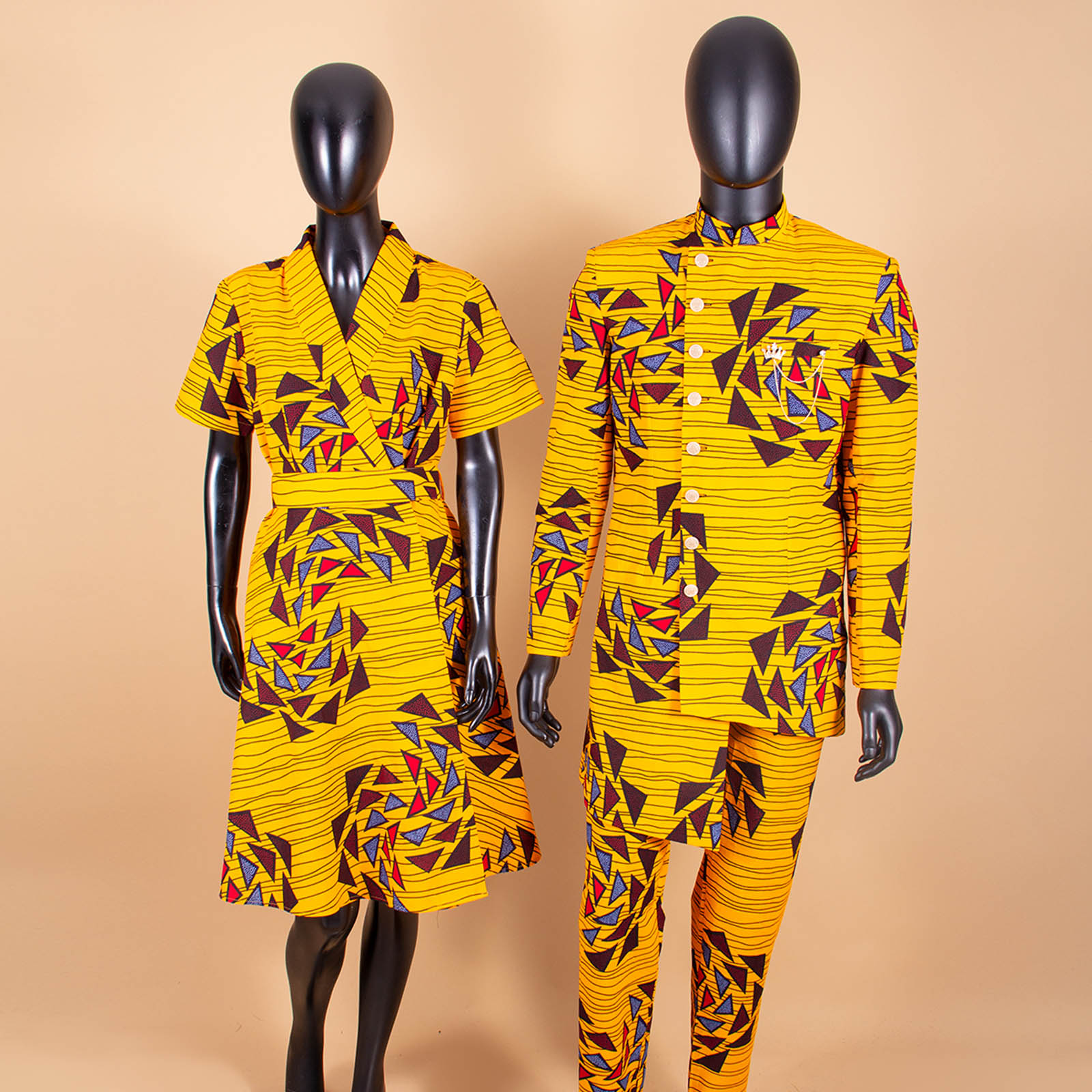 African Suits for Men Single Breasted Fit Jackets Matching Couple Outfits Bazin Riche Dashiki Print Dresses Trench Coats Y23C007