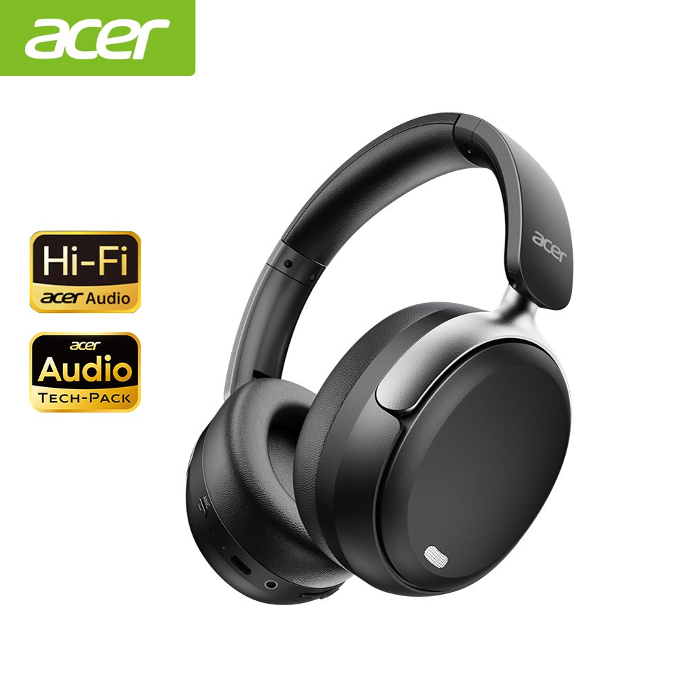 Acer OHR516 ANC Wireless Headphone 48dB Noise Canceling Hi-Res Spatial Audio Earphone with LDAC Bluetooth 5.4 Over Ear Headset