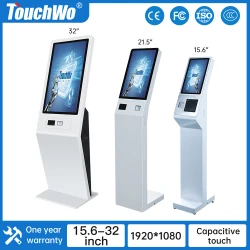 TouchWo 15.6/21.5/32 inch Self Service Payment Kiosk Machine Touchscreen Ticket/Queue/Ordering/Information Kiosk