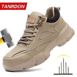 Safety Shoes Men Steel Toe Work Shoes Anti-smash Anti-puncture Indestructible Shoes Protective Boots Tactical Boots