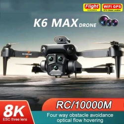 K6 Max Drone 8K GPS Professinal HD Three Cameras Wide Angle Optical Flow Four-way Obstacle Avoidance Quadcopter Toys