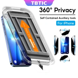 TBTIC 360 Degree Privacy Tempered Glass for IPhone 16 15 14 Plus 13 12 11ProMax XR X XS XSMAX Anti-Spy Screen Film Artifact