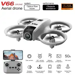 V66 Mini Drone 4K Profesional Dual Camera Headless Mode Obstacle Avoidance WiFi FPV Dron 360° Flip RC Quadcopter Toys for Kids