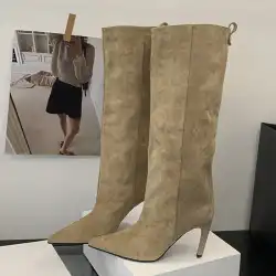 Liyke Autumn Winter Fashion Slim Knee High Boots Women Sexy Pointed Toe Low Thin Heel Shoes Female Long Booties Zapatos De Mujer